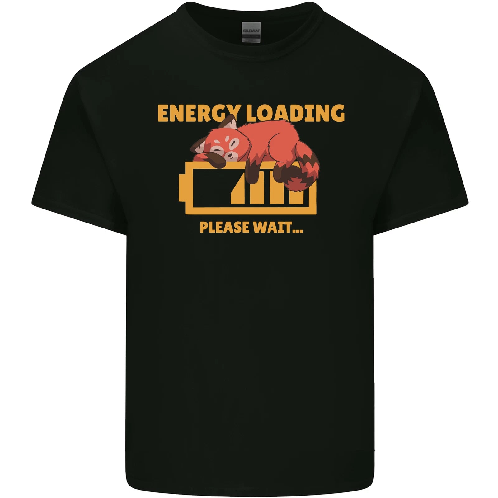 Sleeping Fox Energy Funny Lazy Anti-Social Mens Light Cotton T-Shirt