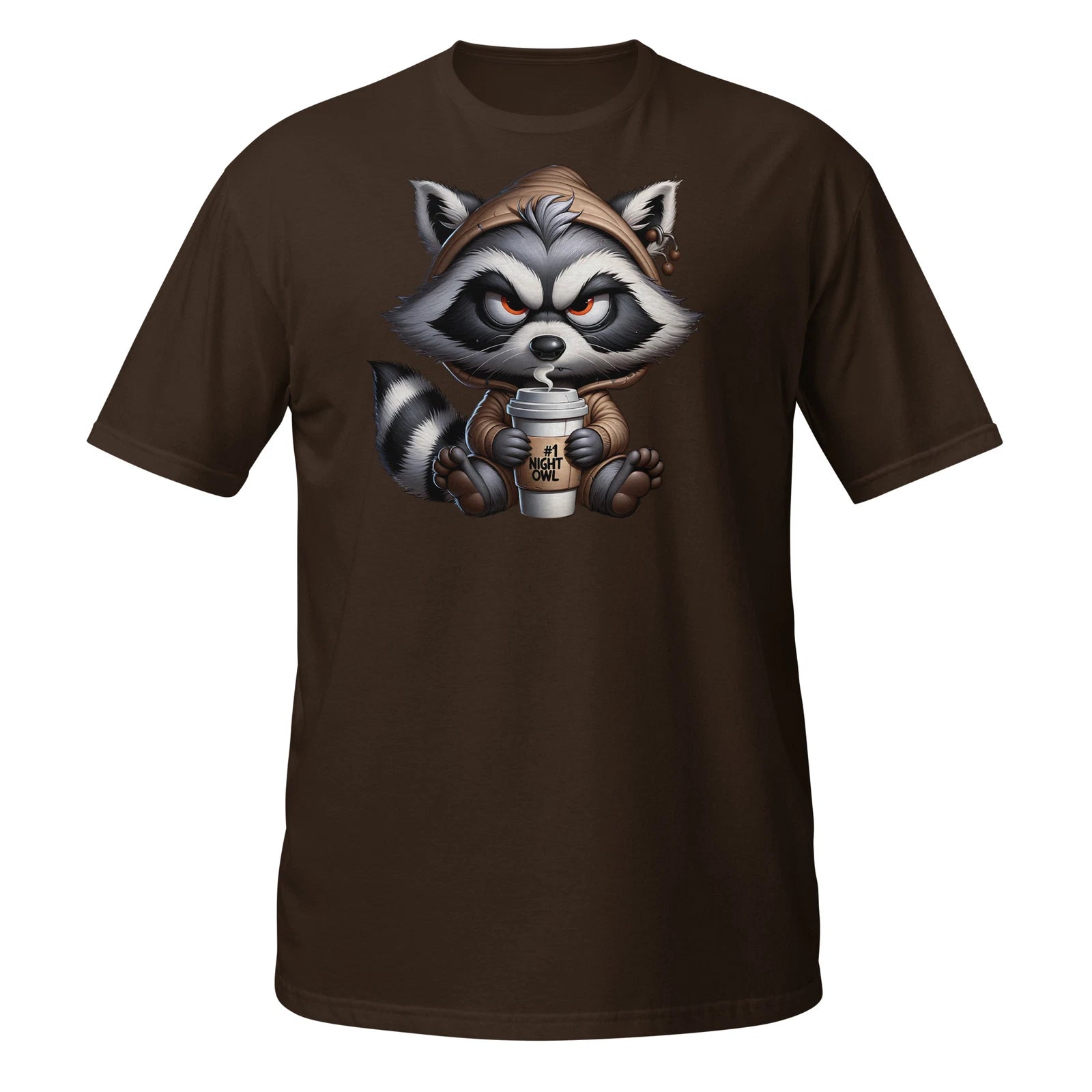Grumpy Raccoon Coffee Hoodie T-Shirt | Angry Cute Animal Humor Shirt