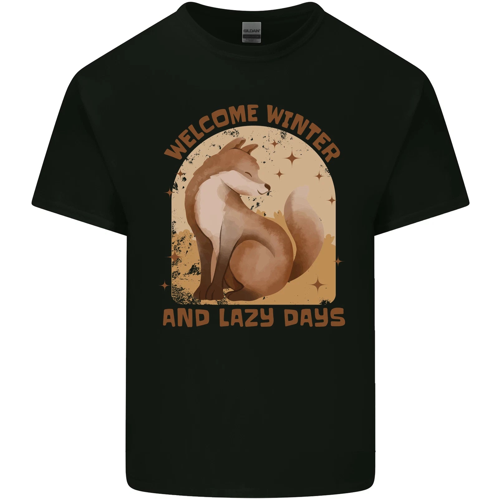 Fox Welcome Winter and Lazy Days Mens Light Cotton T-Shirt