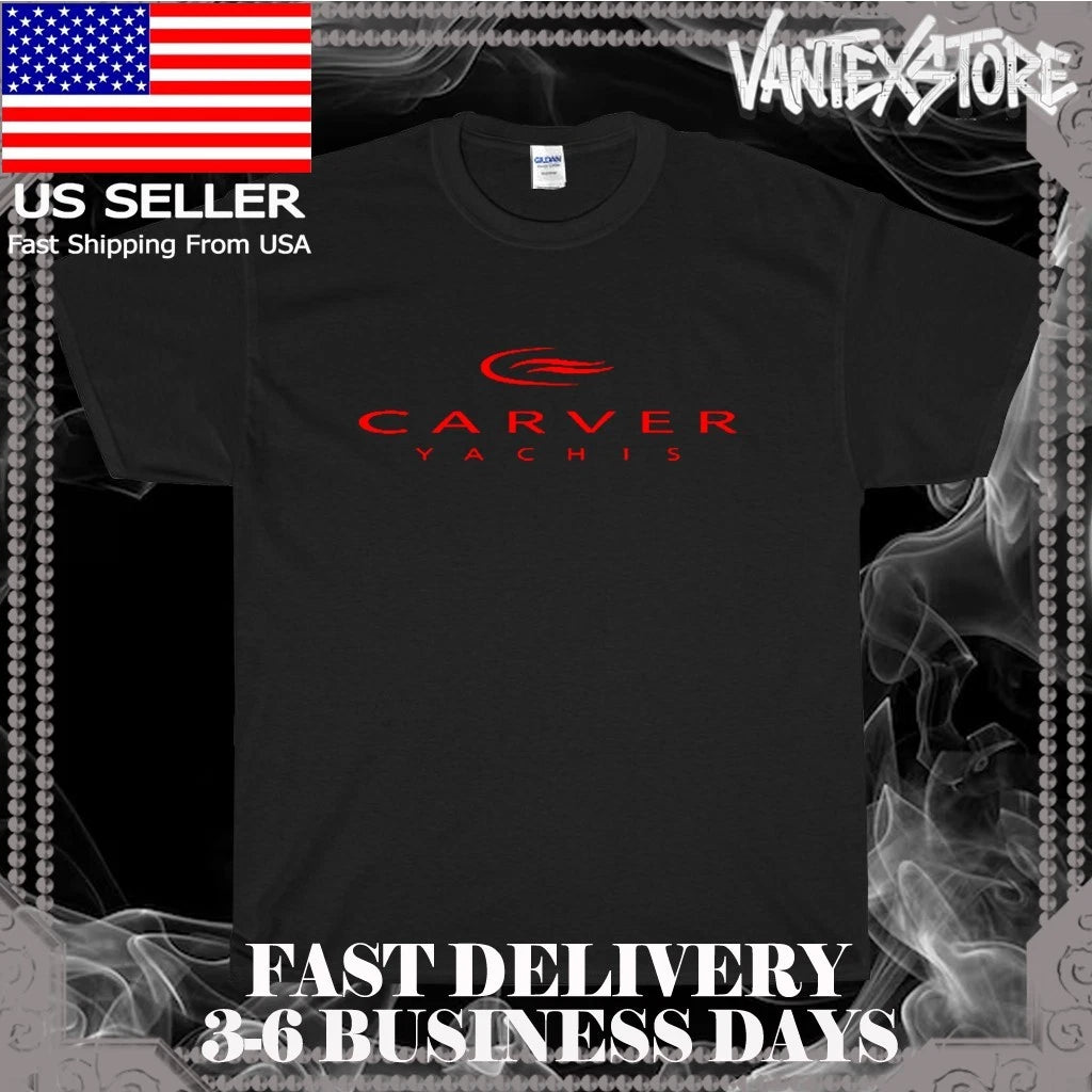NEW SHIRT CARVER YACHTS LOGO MEN'S T-SHIRT FUNNY AMERICAN USA SIZE S-5XL