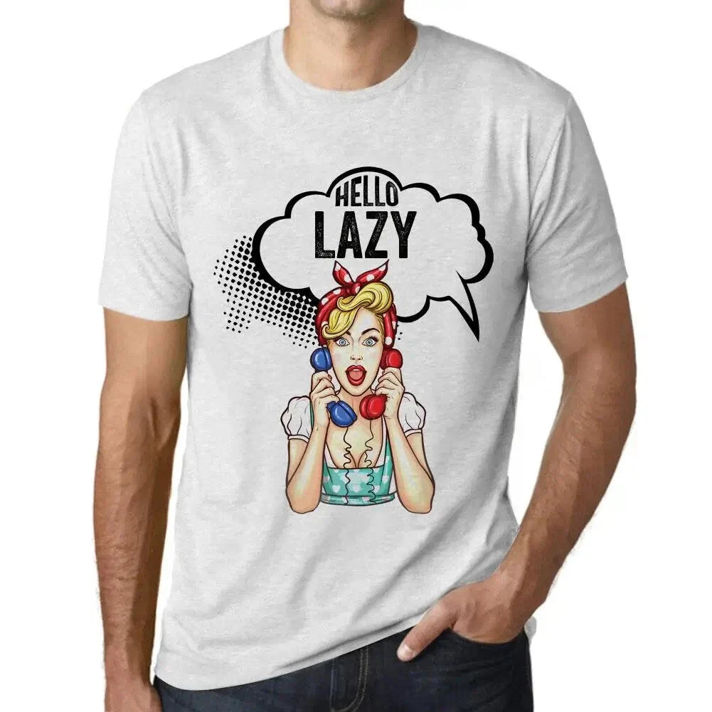 Men's Hello Lazy Print T-Shirt - Hello Lazy - Vintage T-Shirt