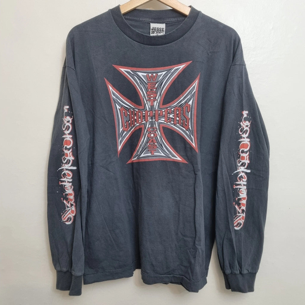 Vintage West Coast Choppers Devil Cross T-shirt XL Logo Long Sleeve