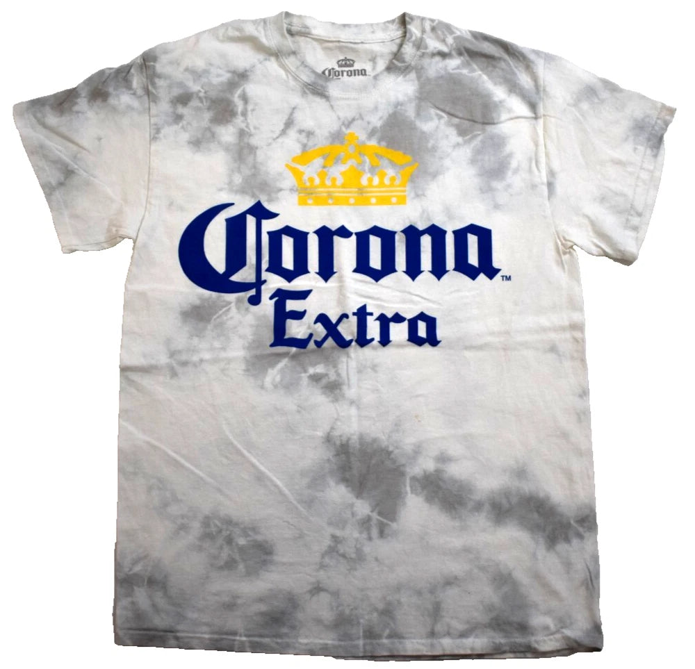 Corona Extra Mens Corona Extra Crown Graphic White Tie Dye Shirt New S-XL