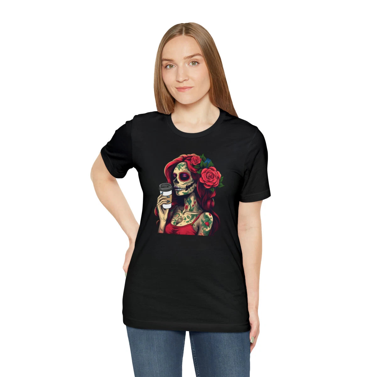 Coffee Sugar Skull Shirt, Day of the Dead Coffee TShirt Mexican Halloween Coffee