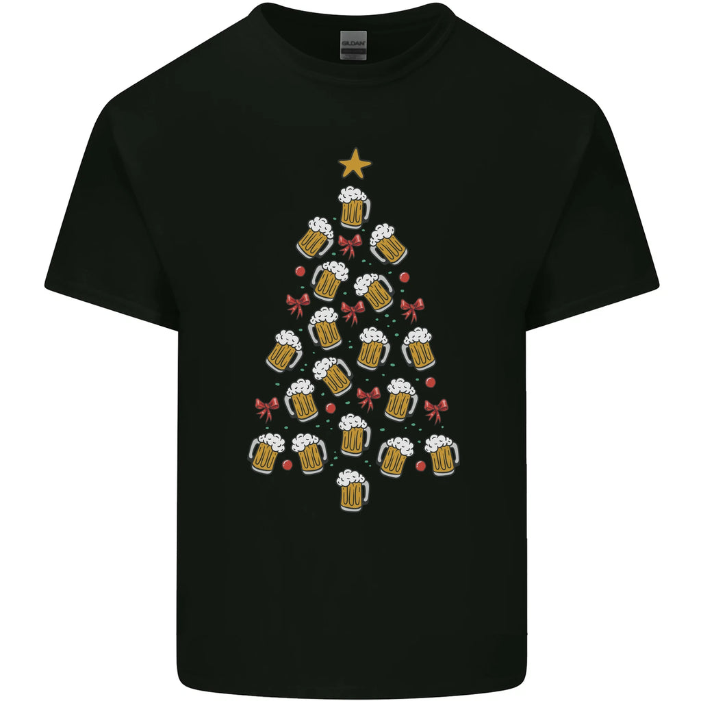 Beer Christmas Tree Mens Light Cotton T-Shirt