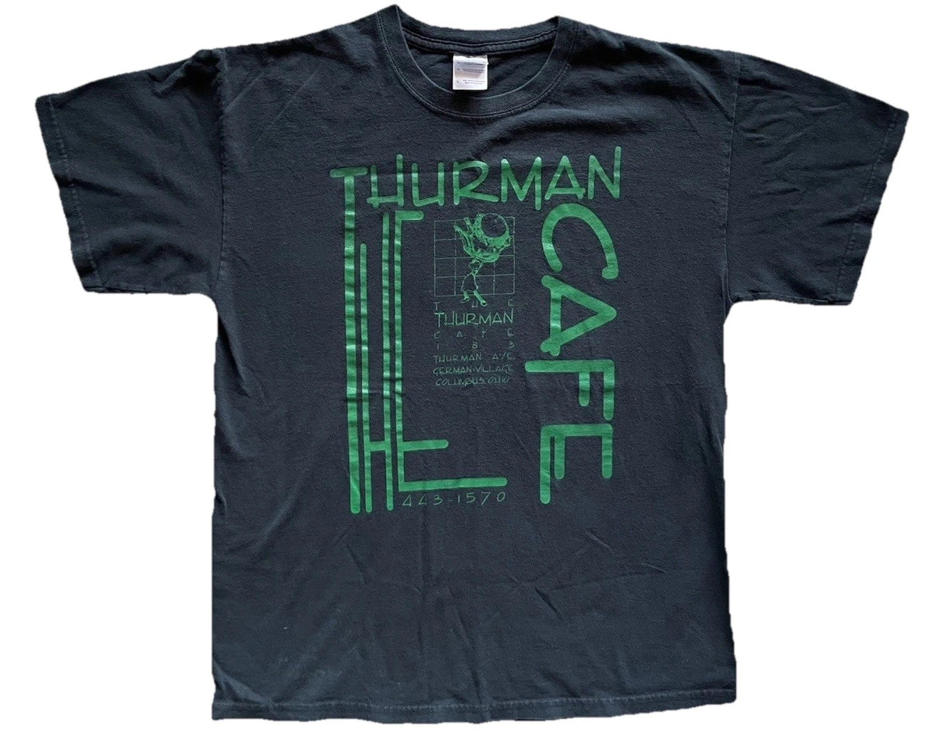 Vintage Thurman Cafe Black And Green Tee Shirt Size L