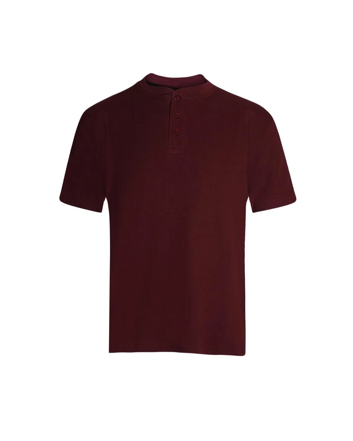 UrbanFit Mens Henley T-Shirt Short Sleeve Waffle Knit Top casual shirt (2310)