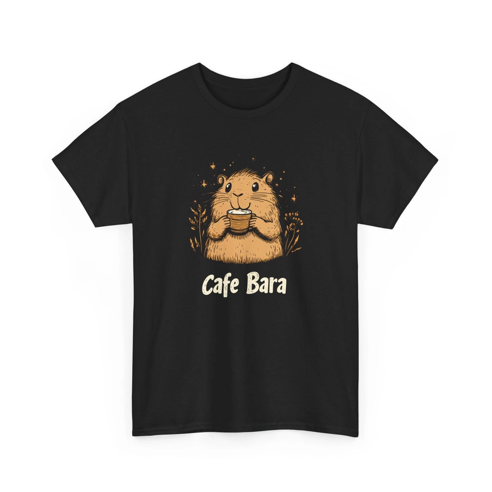 Coffee Lover T-Shirt | But First, Coffee Funny | Cafebara Capybara Coffee