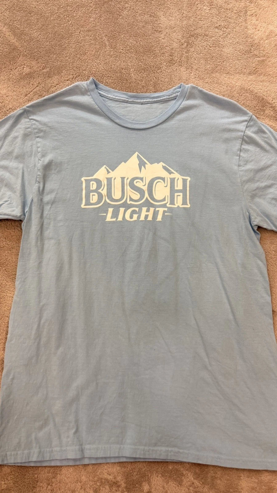 Busch Light Beer Men's Medium Blue Short Sleeve T-Shirt M