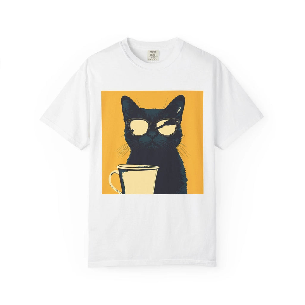 Cool Cat Coffee Lover T-Shirt, Funny Cat Tee, Unisex Graphic Shirt, Gift for Cat