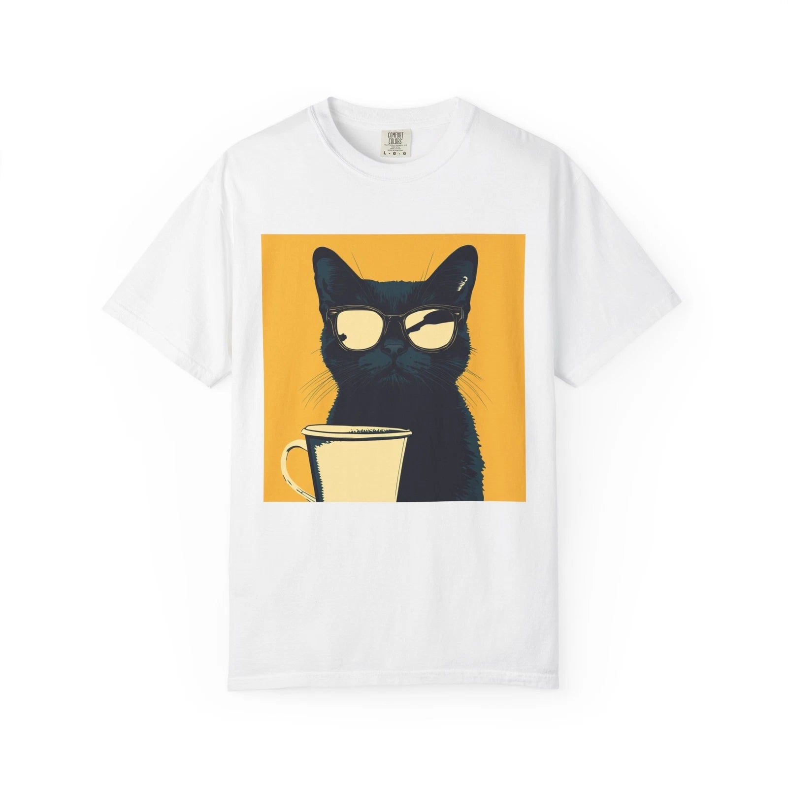 Cool Cat Coffee Lover T-Shirt, Funny Cat Tee, Unisex Graphic Shirt, Gift for Cat