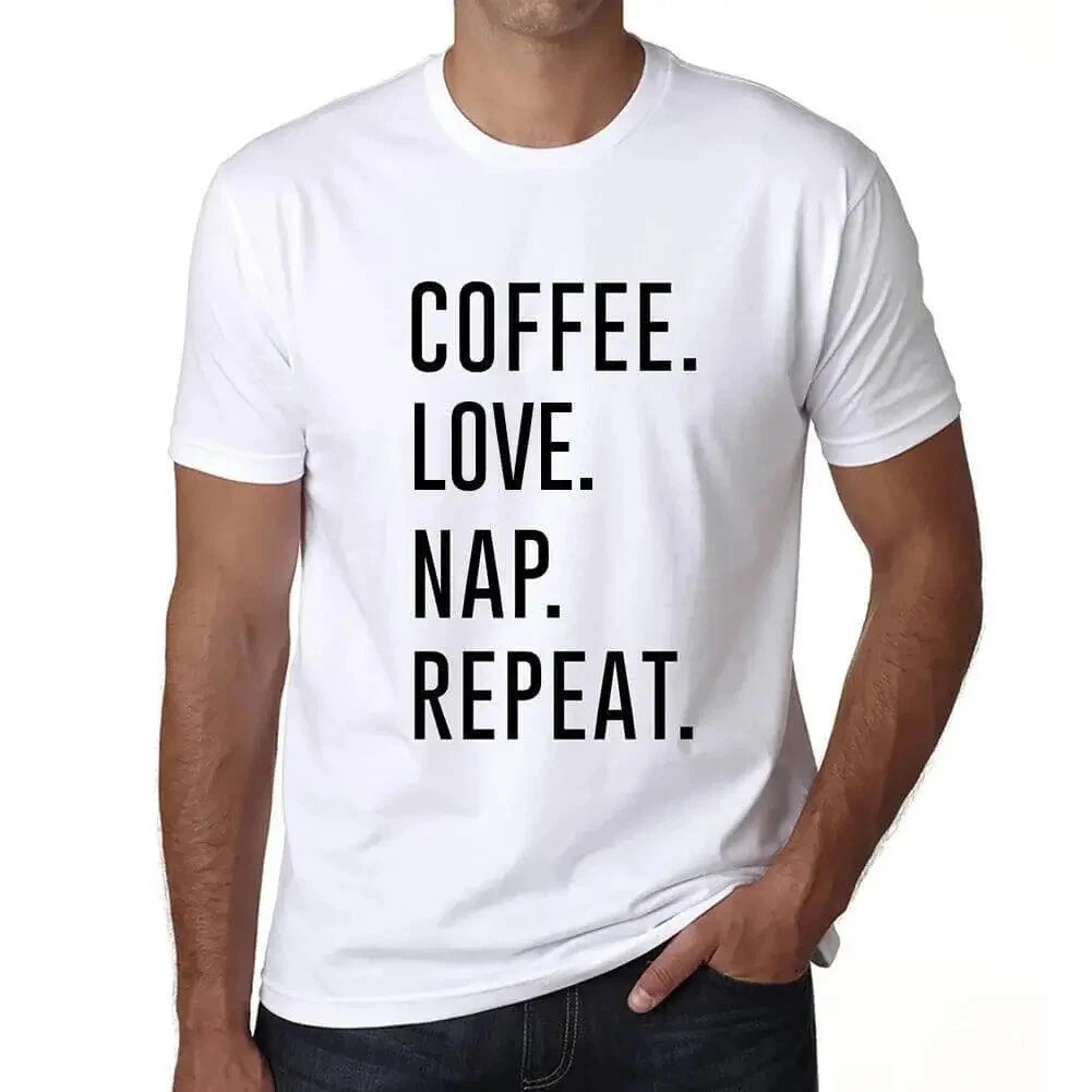 ULTRABASIC men's t-shirt coffee love nap repetition coffee love nap repeat