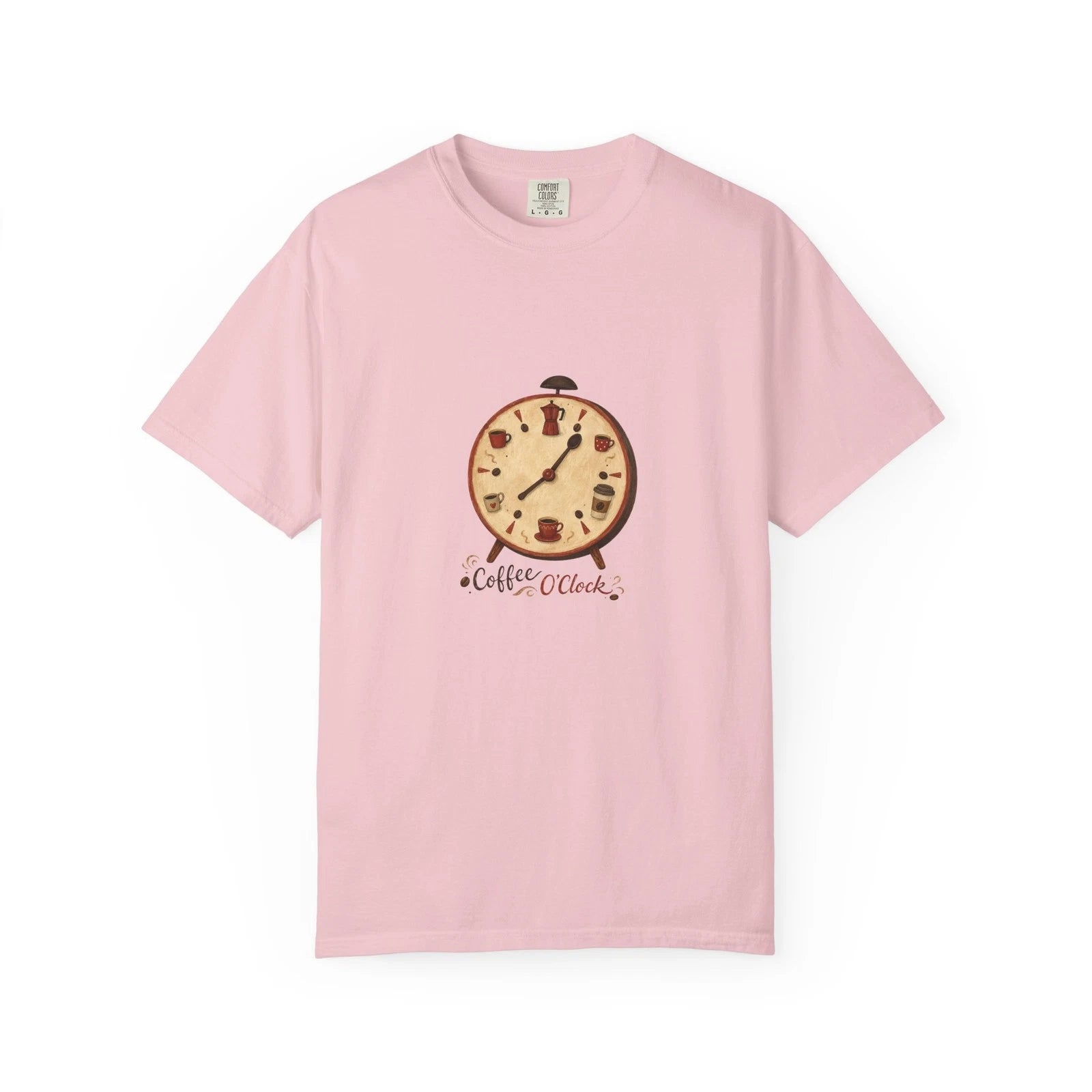 Global Village Coffeehouse Coffee O'Clock Clock Illustration Tee