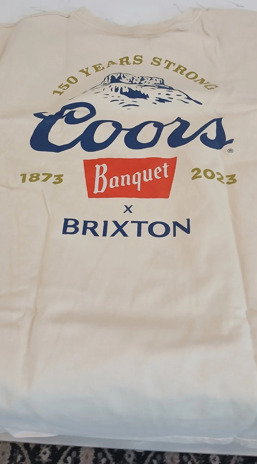Brixton x Coors Banquet 150 Years Strong Graphic Tee Standard Fit XL White
