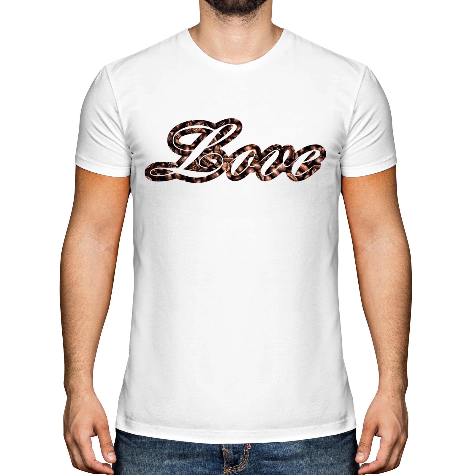 LOVE FOR COFFEE MENS T-SHIRT TEE TOP GIFT POD BEAN
