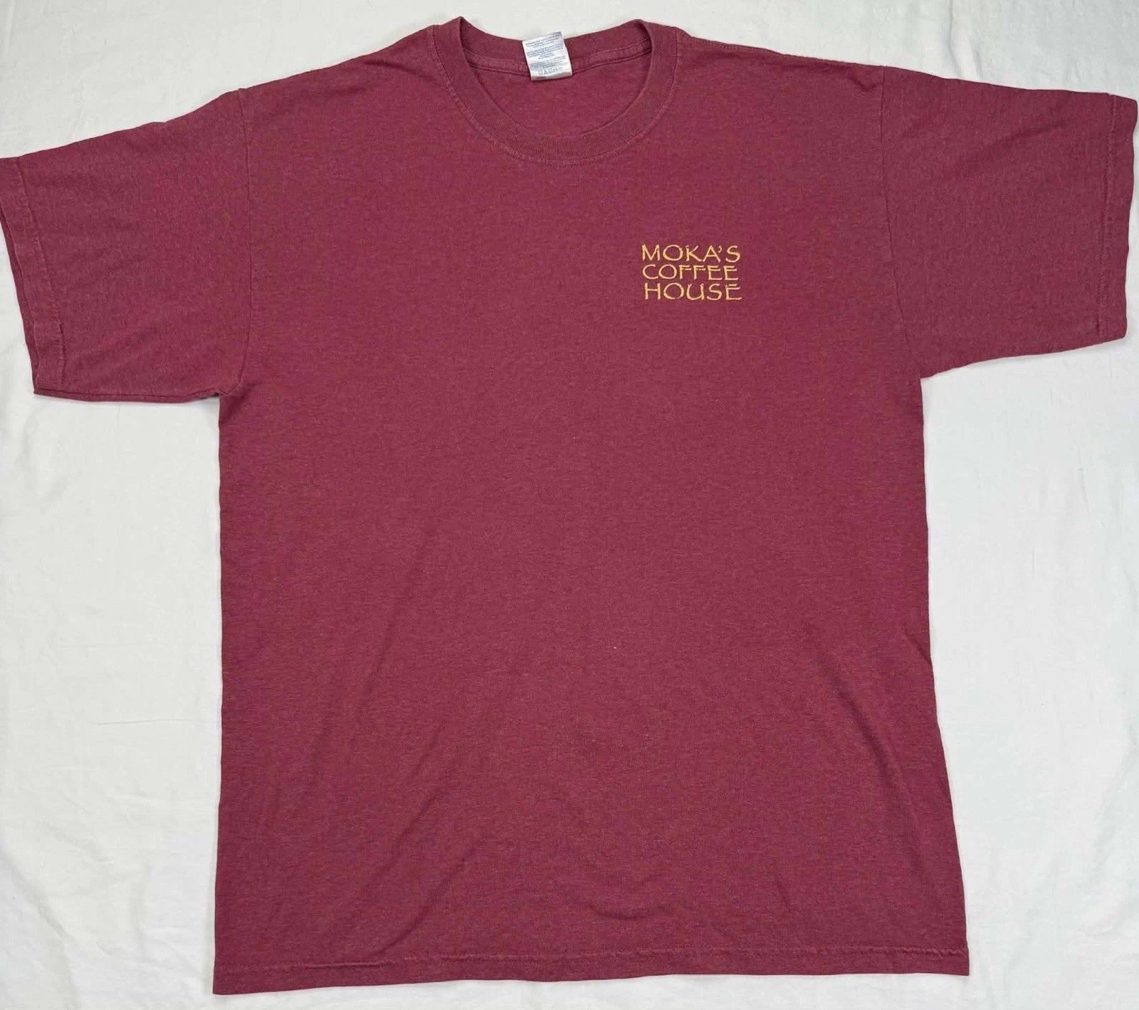 Novelty Y2K Moka's Coffeehouse T-shirt Large Humor Saraland Alabama Funny Coffee