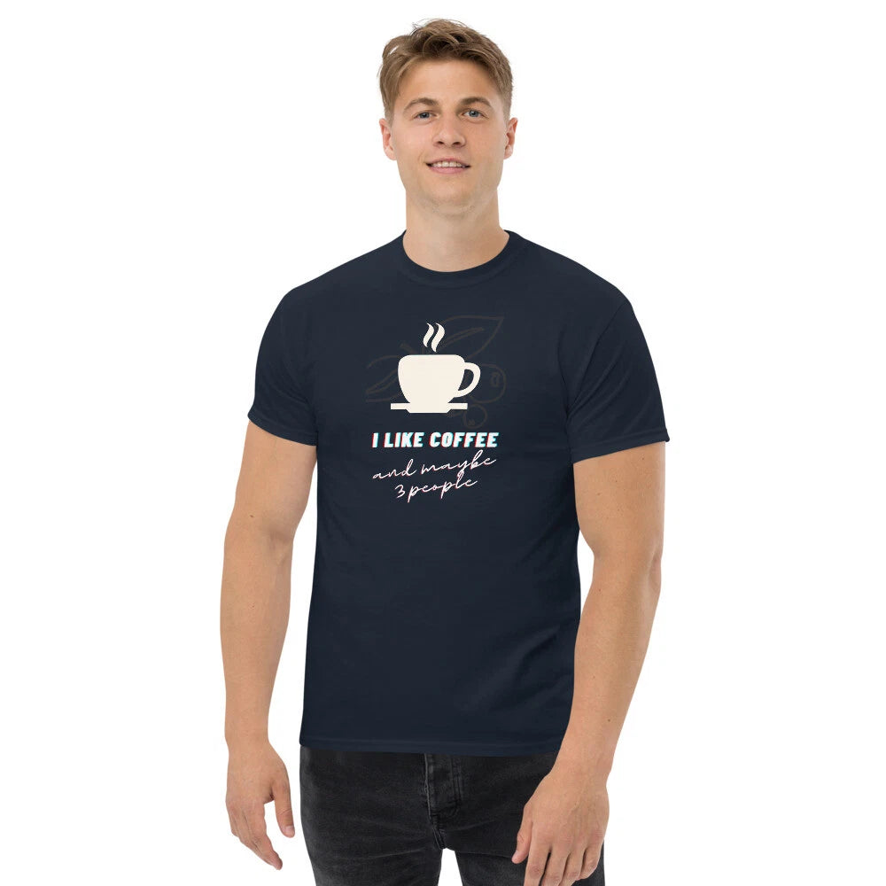 I like coffee and maybe 3 people men's heavyweight tee