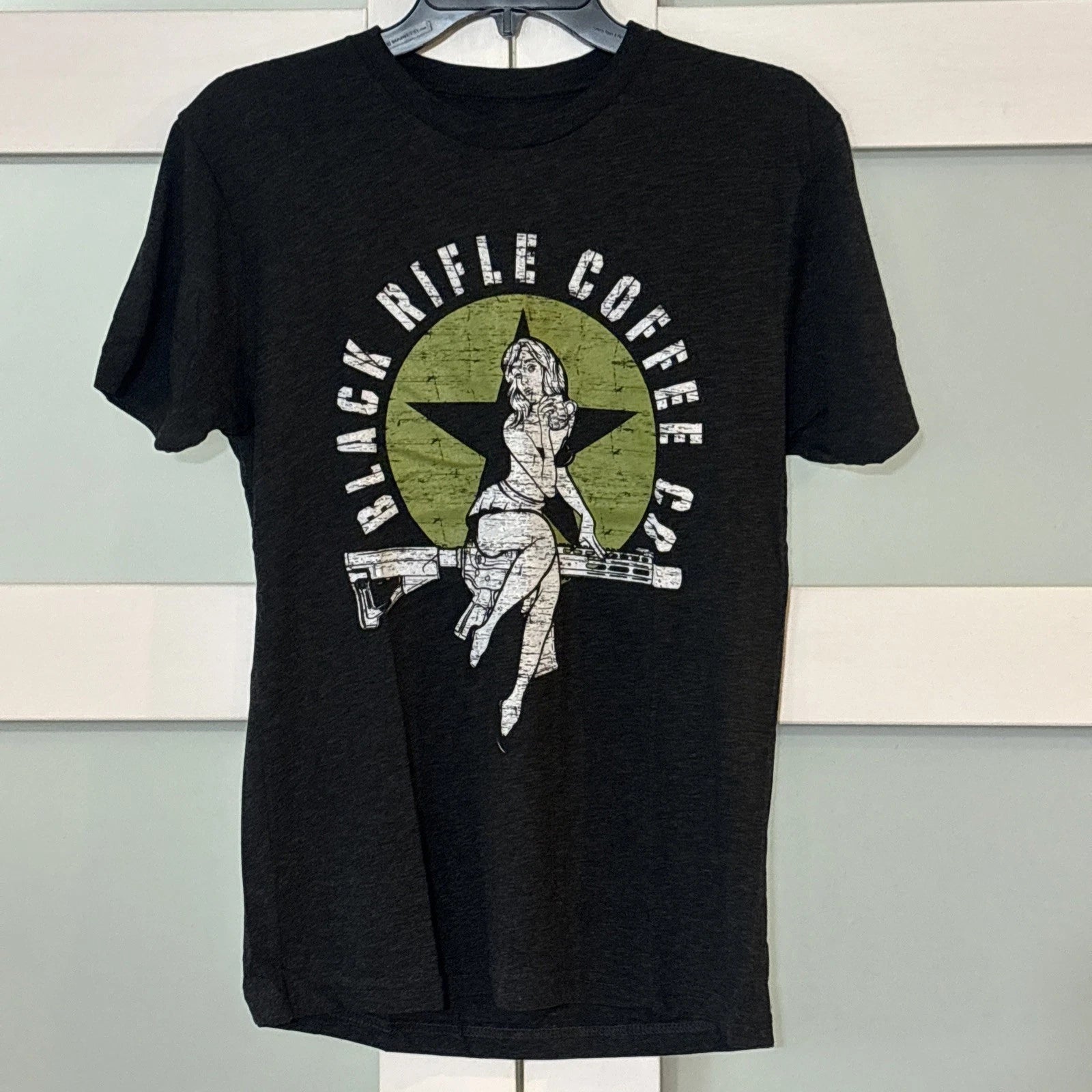 Black Rifle Coffee Company Bomber Girl T Shirt Black Men's Size Small - NEW