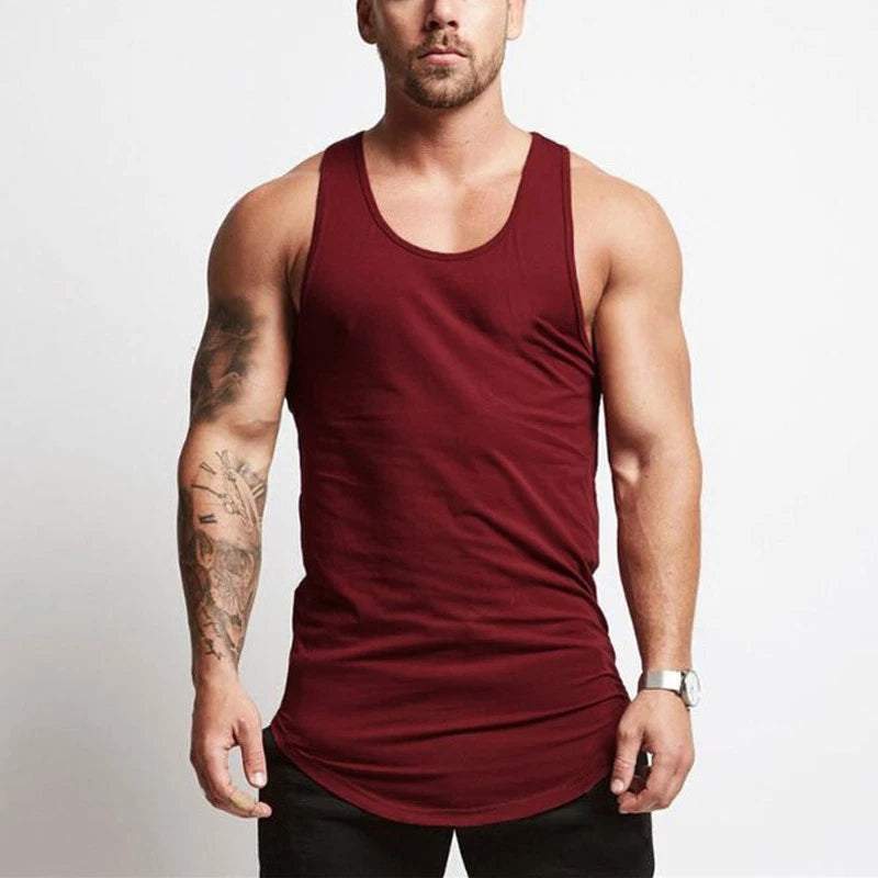 T-Shirt Tunic Vest Tees Tank Topsmuscle Training Bodybuilding Workout Men #