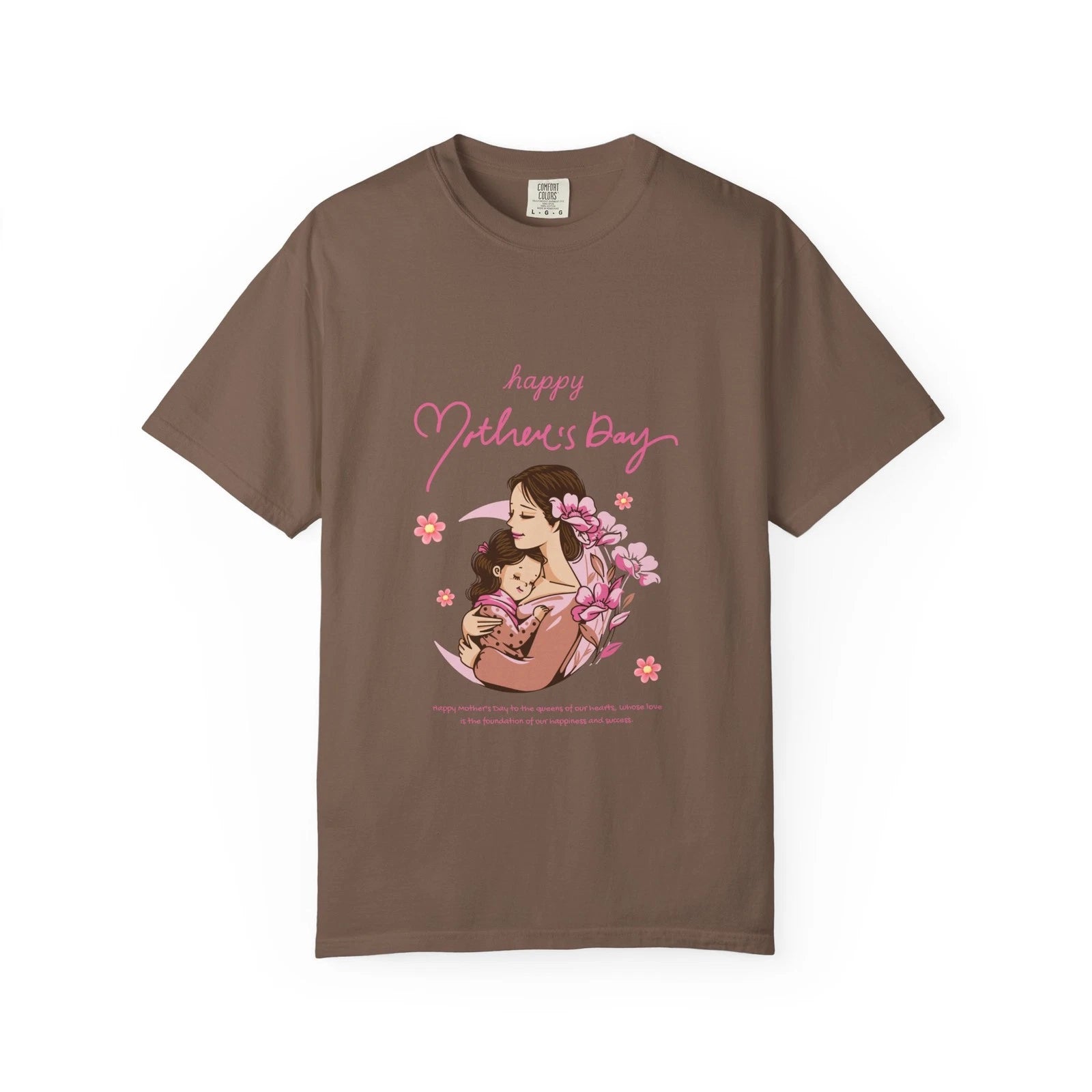 Happy Mother's Day Mom and Child Illustration T-Shirt