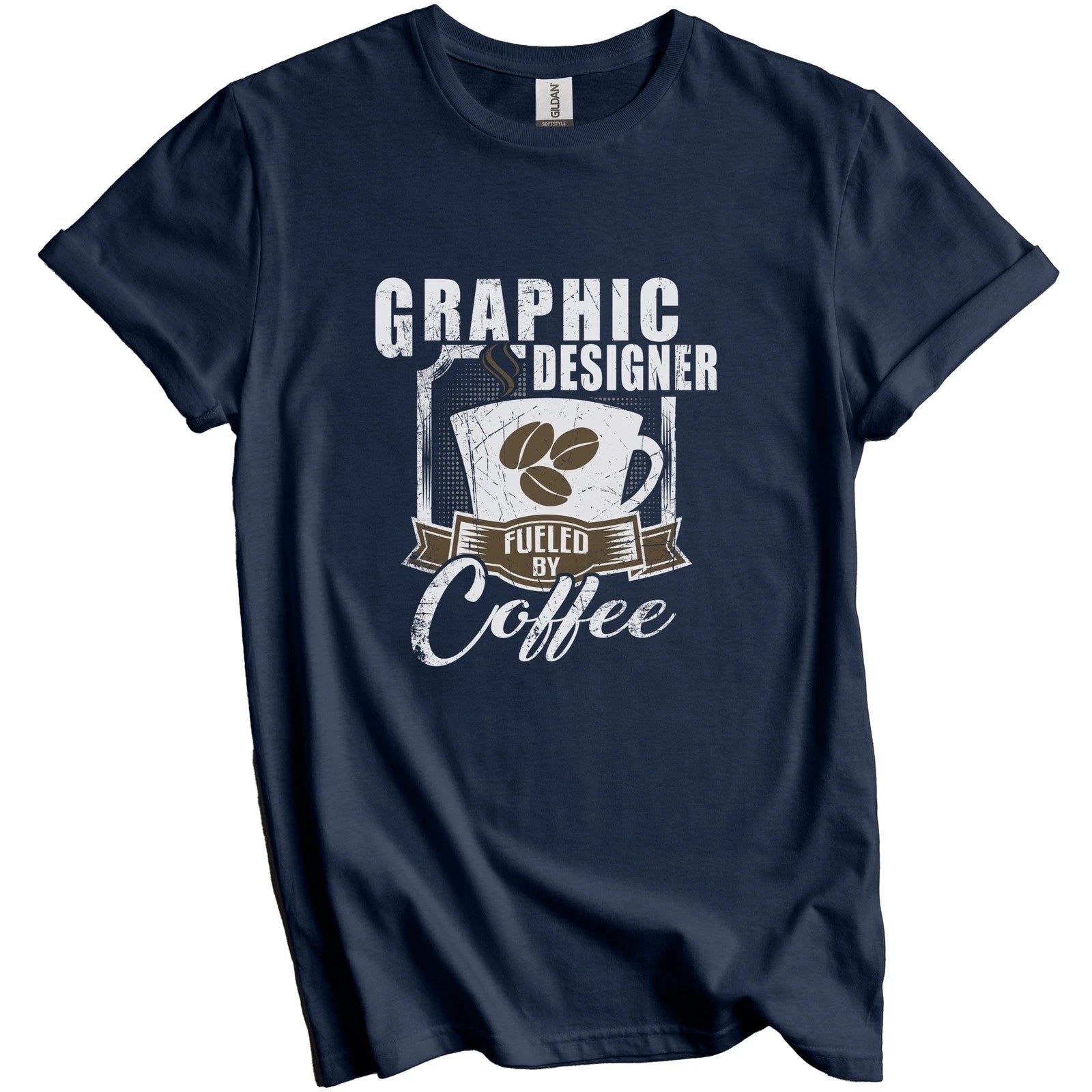 Graphic Designer Fueled By Coffee Funny T-Shirt Gift for Graphic Designer