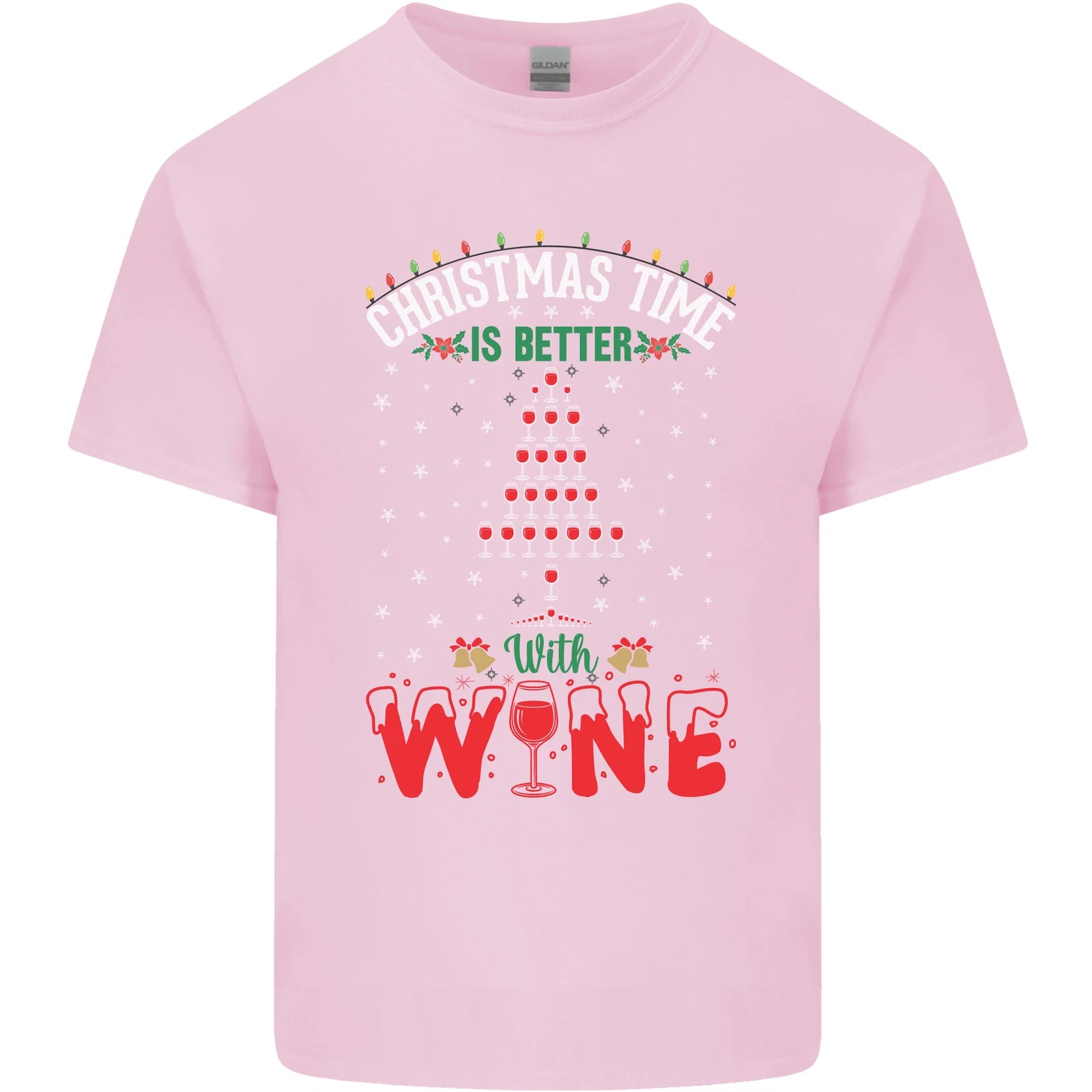 Christmas Better With Wine Funny Alcohol Mens Light Cotton T-Shirt