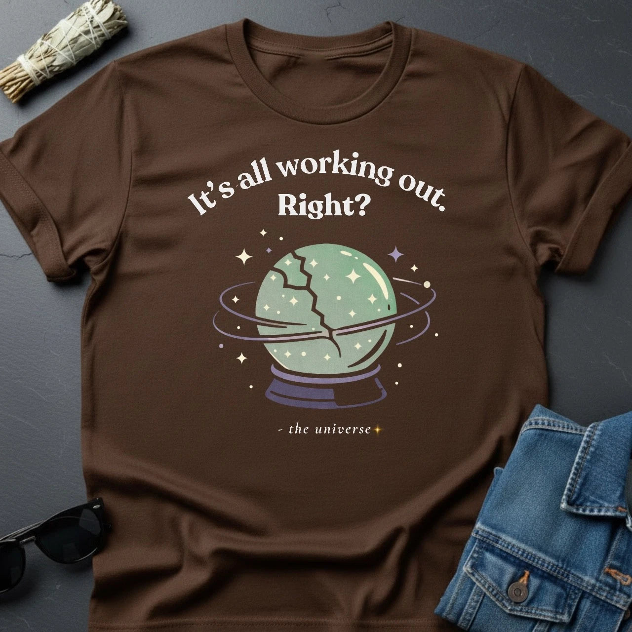 "It’s All Working Out, Right?" Inspirational Graphic T-Shirt