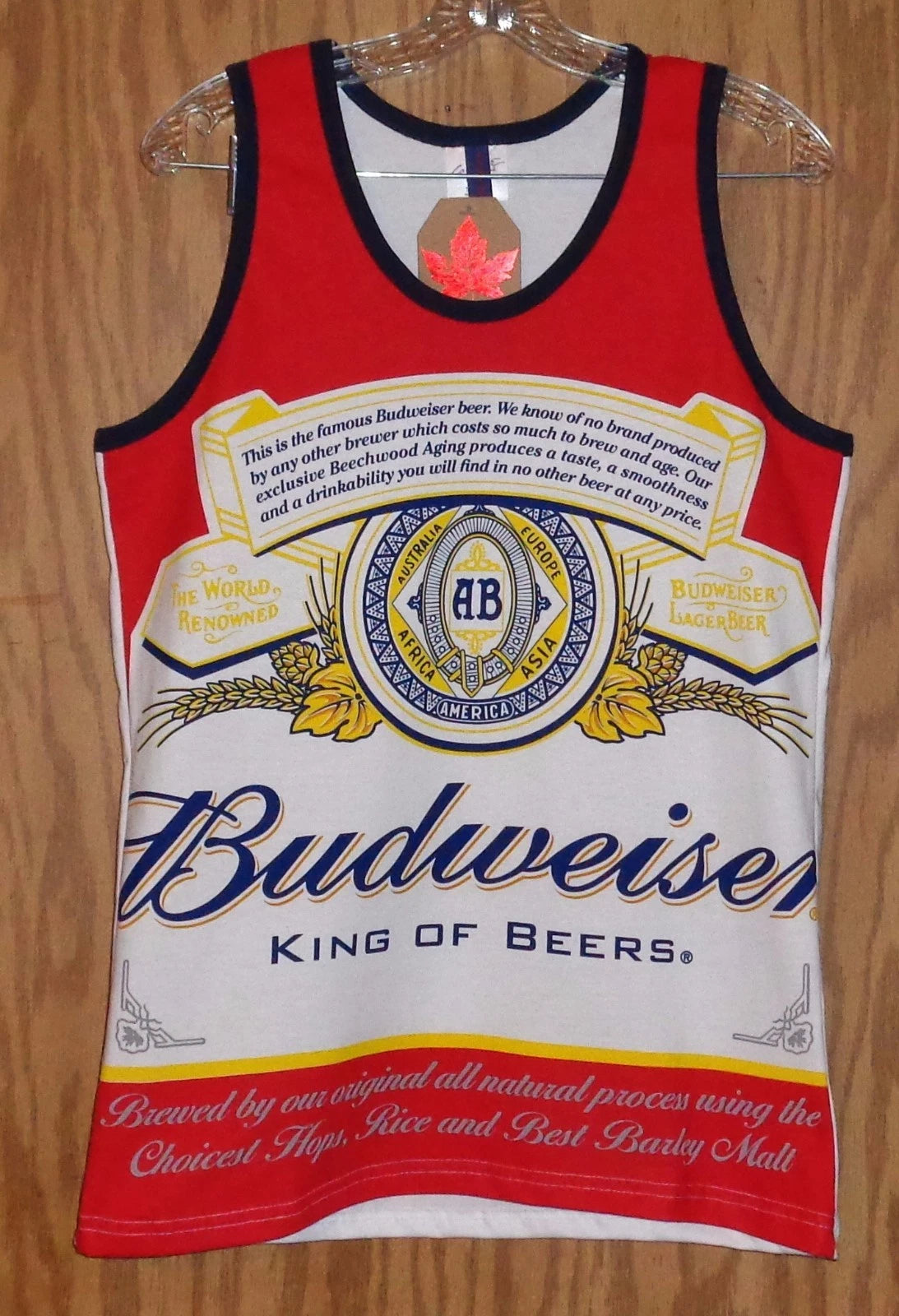 MEN'S BUDWEISER LOGO TANK TOP SLEEVELESS  BEER T-SHIRT - SIZE XL