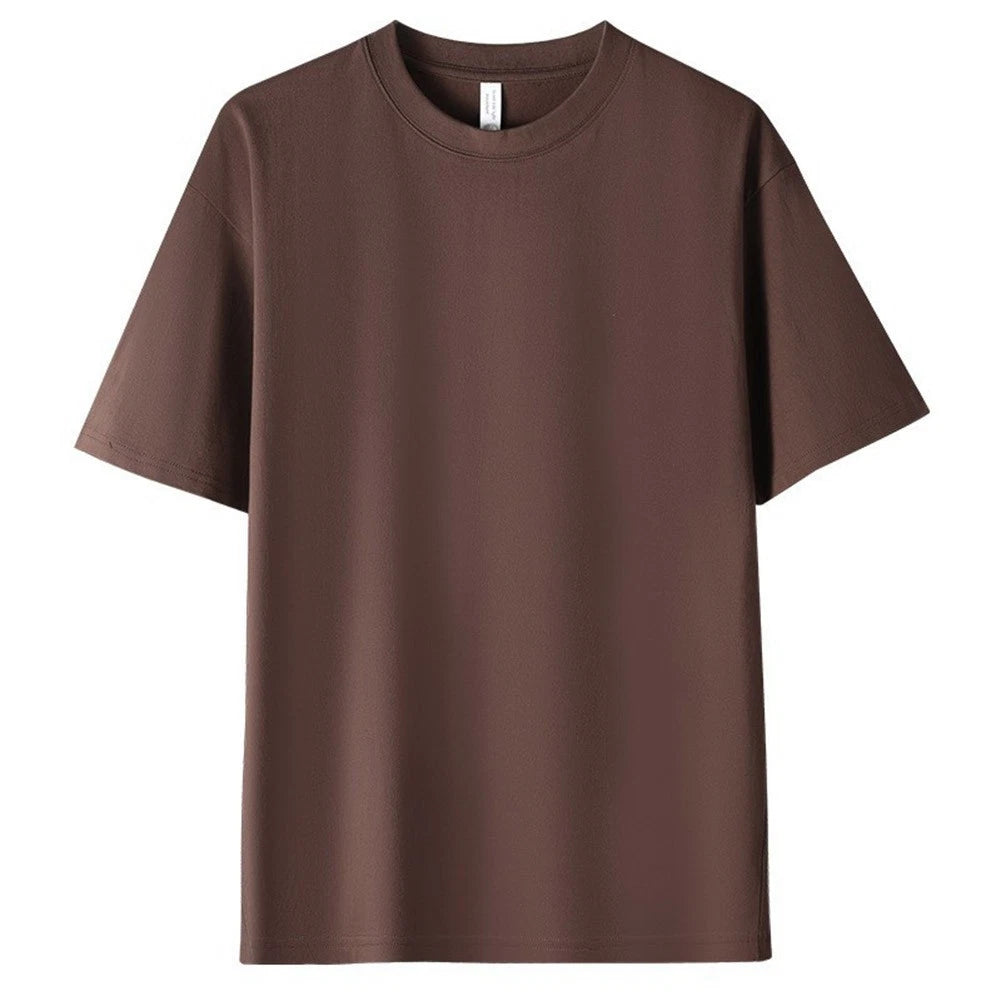 Loose Fit Mens Casual Tee Top Short Sleeve for Fitness and Outdoor Use