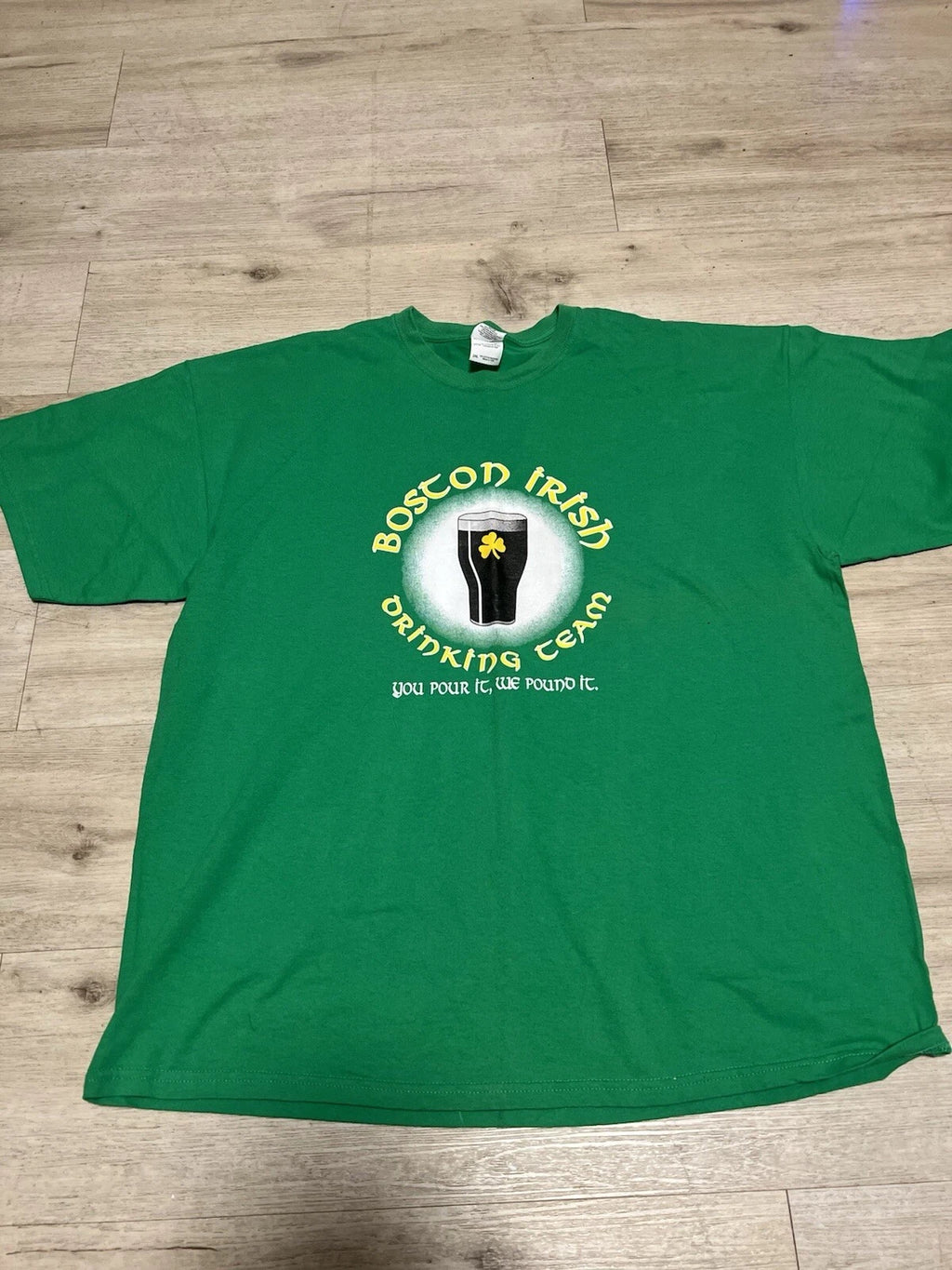 Boston Irish Drink Team Shirt Green Size XXL Mens Dorchester South Boston