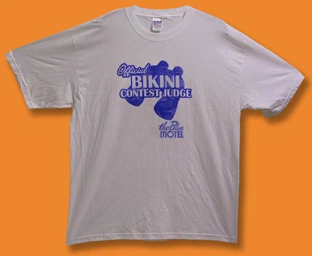 LABATT BLUE BEER- BLUE MOTEL "OFFICIAL BIKINI CONTEST JUDGE" T-SHIRT *NEW* / XL