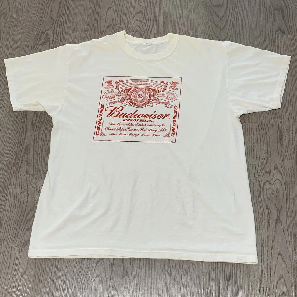 Budweiser King of Beers Promo White Tee XL Y2K