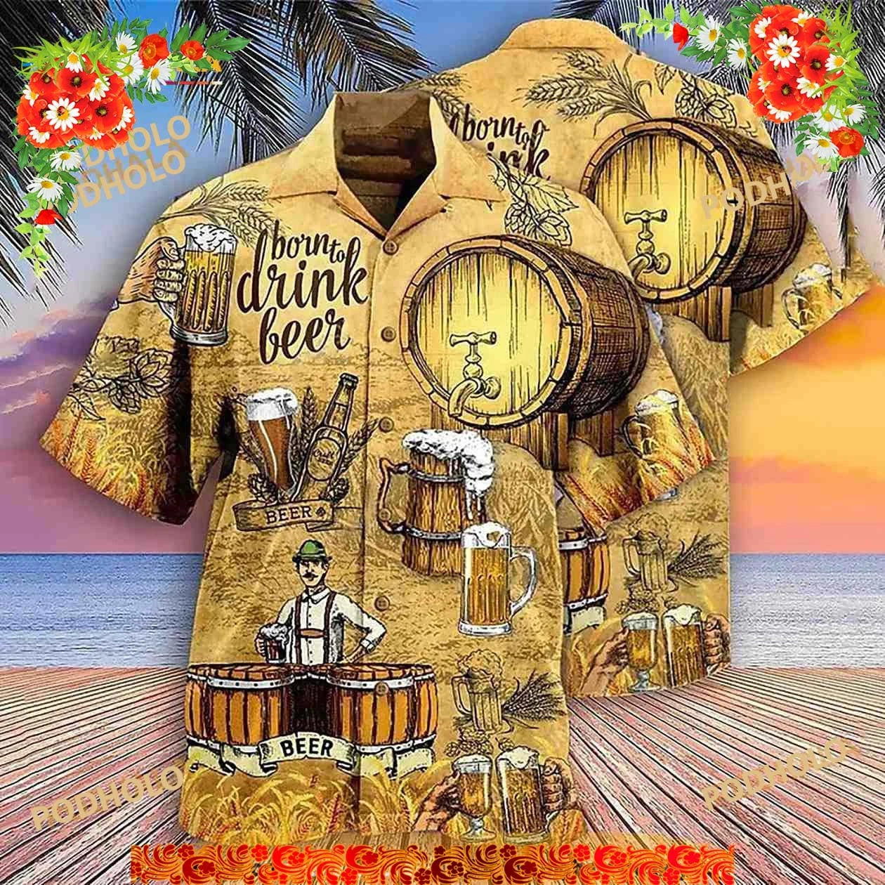 3D Print Craft Beer Lovers Funny Hawaiian Shirt, 3D Hawaiian Aloha Shirt