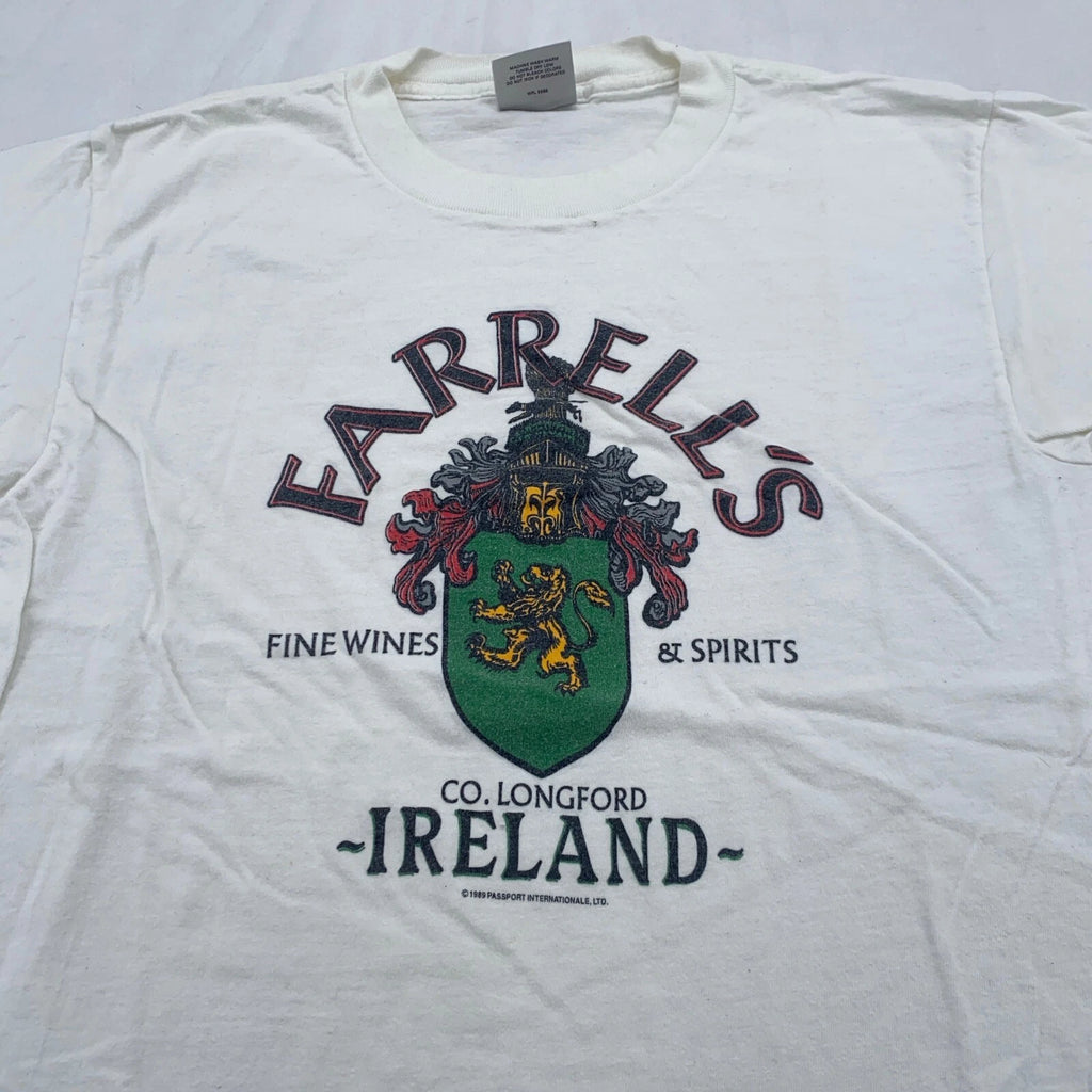 vintage 90s FARRELL'S FINE WINE AND SPIRITS CO LONGFORD IRELAND T-Shirt M/L