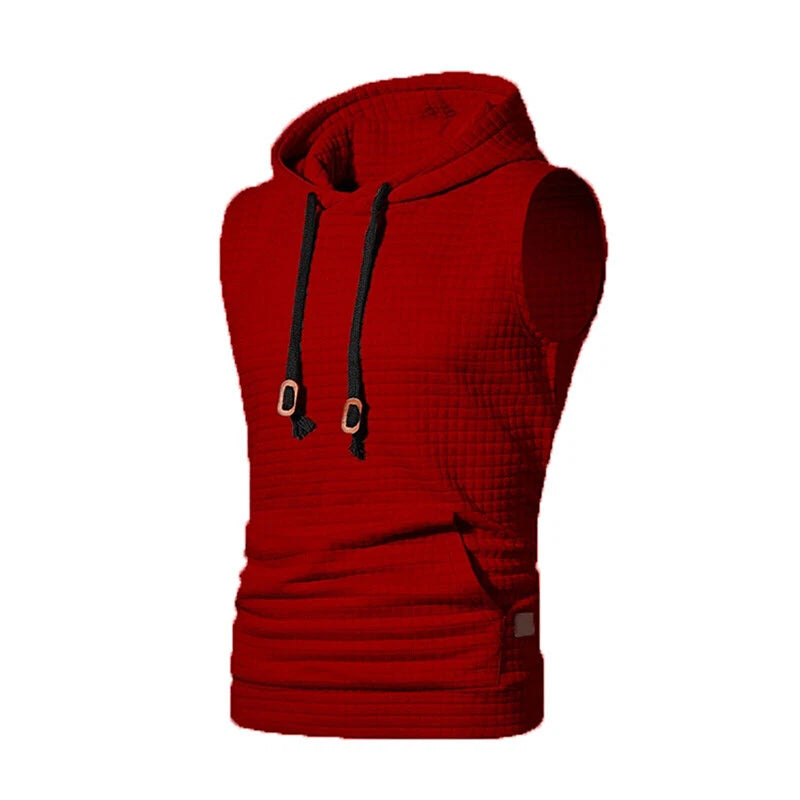 Men Workout Hooded Tank Top Bodybuilding Muscle T Shirt Sleeveless Gym Hoodies ⇘