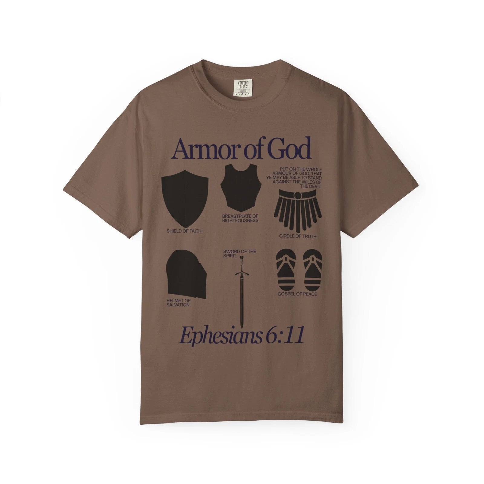 Armor of God Shirt Christian Shirts for Men Ephesians 6 Bible Verse T Shirt