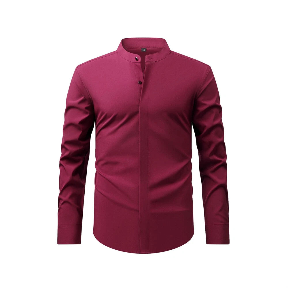 Men's Formal Shirt Casual Slim Shirts Long Sleeve Button Down Tops Blouse