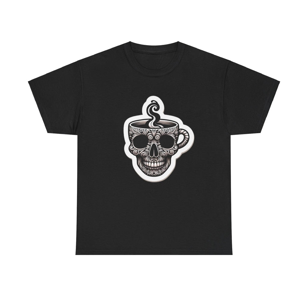 Unisex Adult T Shirt Skull Logo Coffee Mug Lover Barista New Adult Graphic Tee