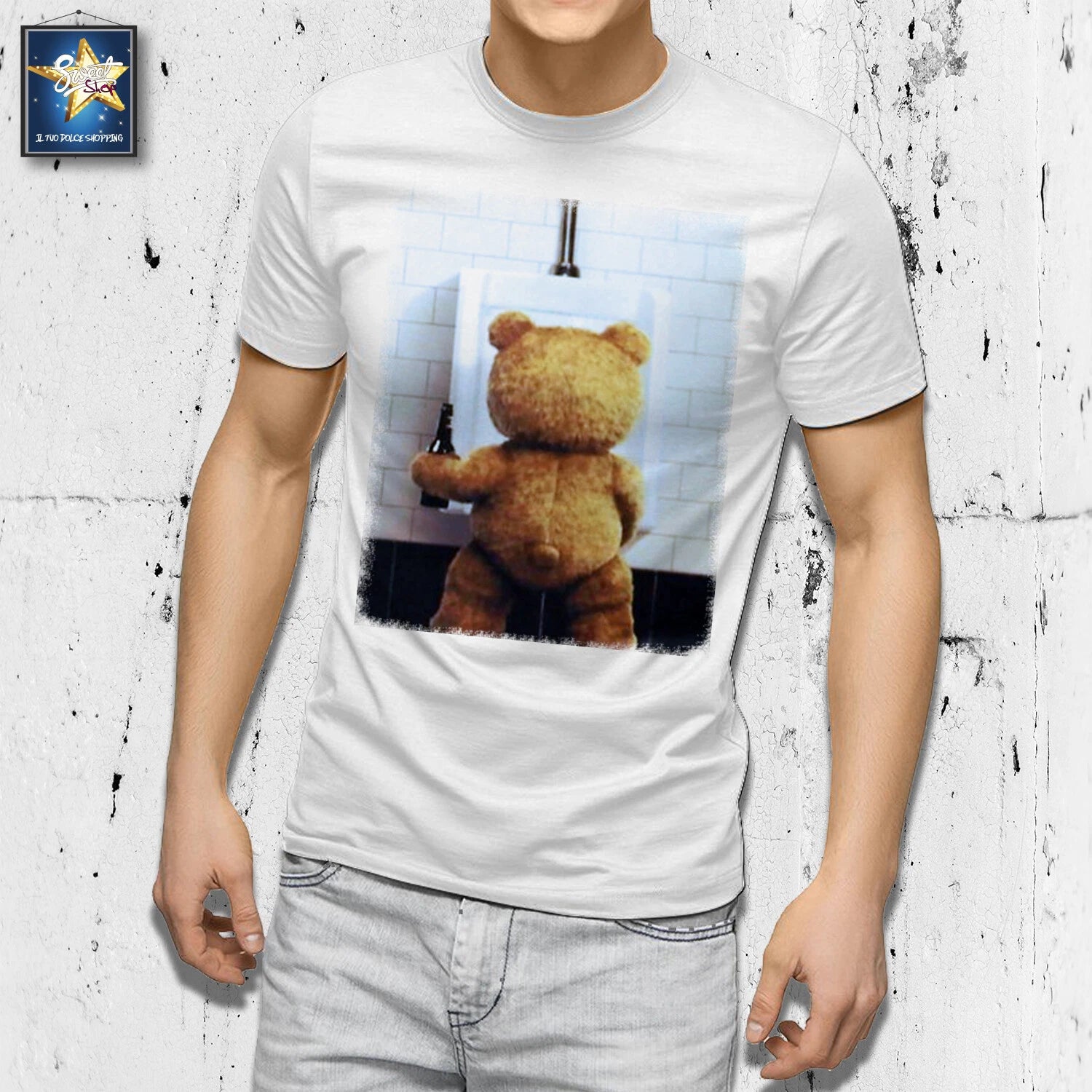 TED BEER T-SHIRT T-SHIRT BEAR MOVIE CUTE GIFT IDEA FASHION BEER