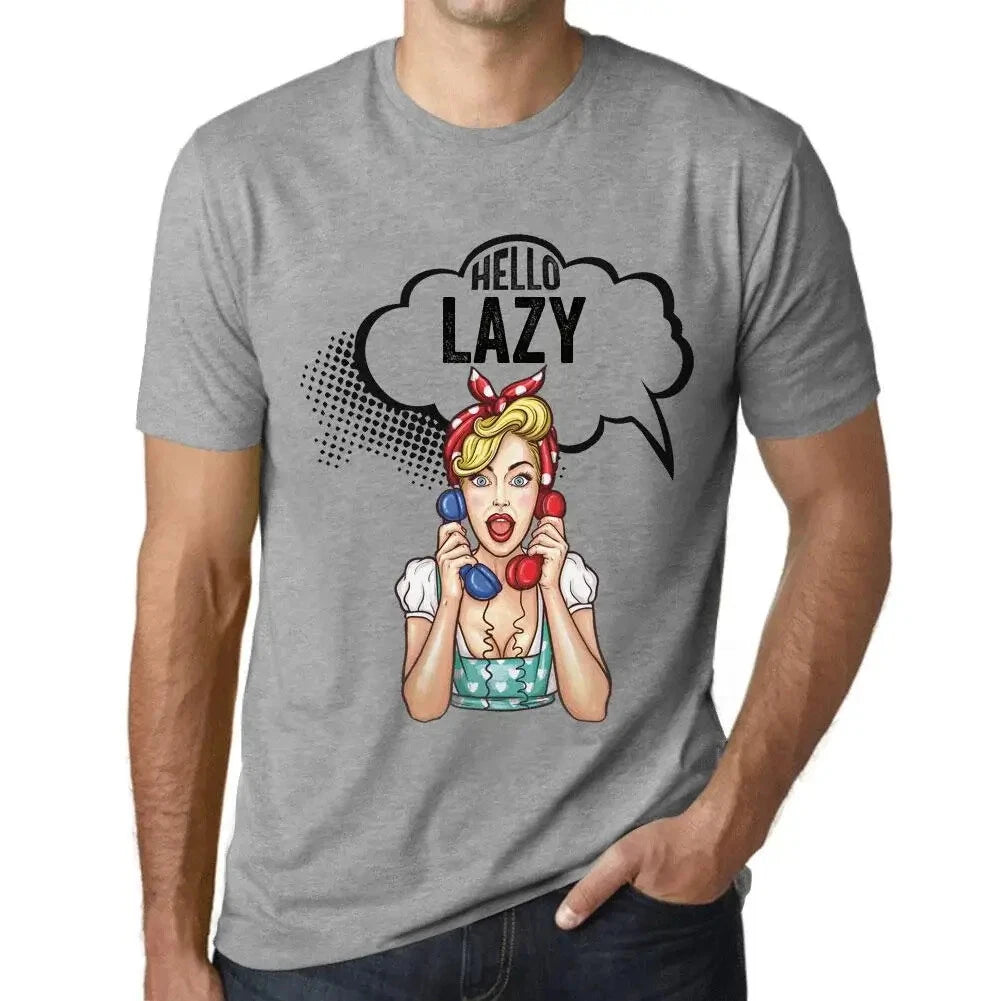 Men's Graphic V-Neck Hello Lazy T-Shirt - Hello Lazy