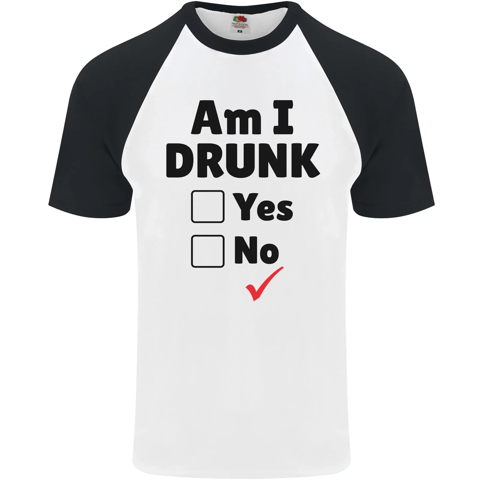 Am I Drunk Funny Beer Alcohol Wine Guiness Mens S/S Baseball T-Shirt