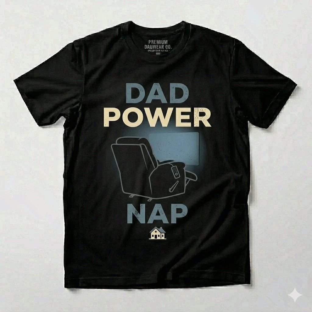Dad Power Nap Funny Exhausted Dad Father's Day Graphic Tee