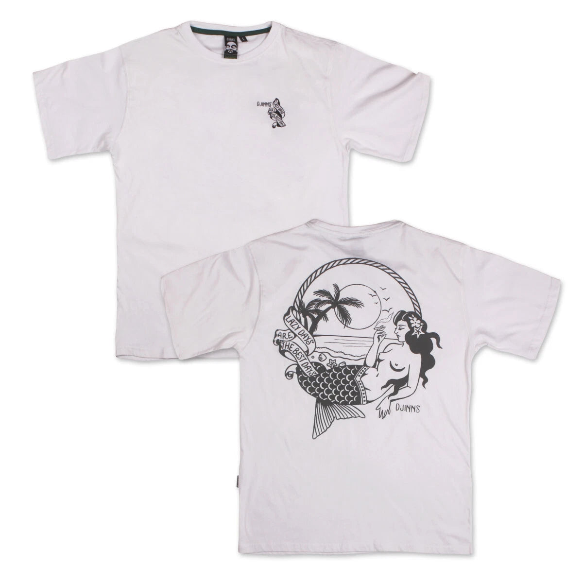 Djinns Oversized T Shirt Lazy Mermaid Mens Top Mermaid Chilling Men
