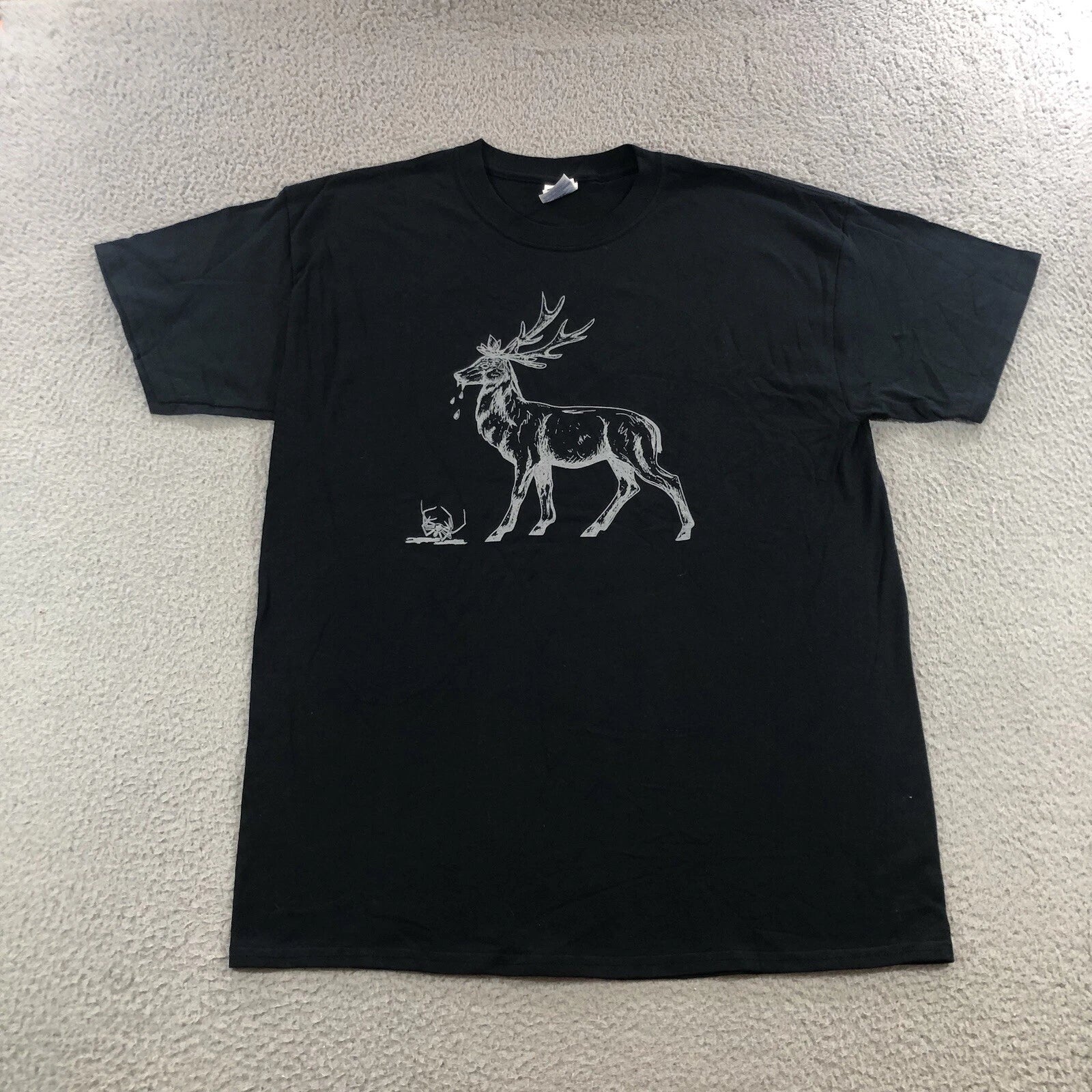 jagermeister T Shirt Men’s L Black Graphic Print Bar Pub Distillery