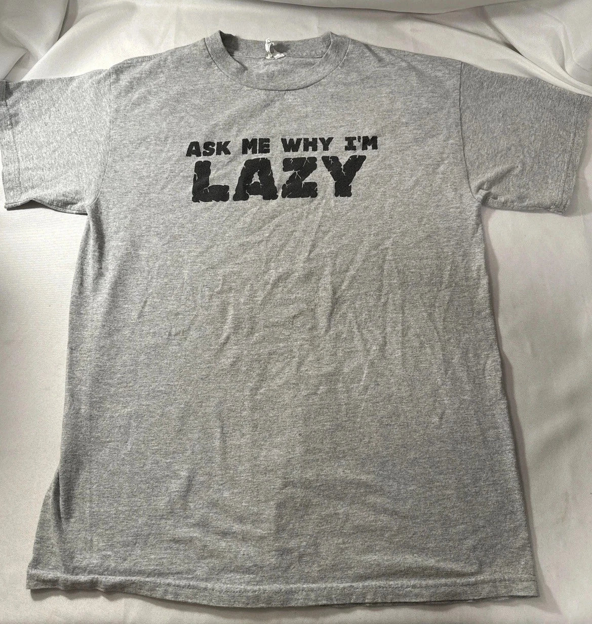 “Ask Me Why I'm Lazy” T Shirt Funny Flipup Sloth Zoo Animal  inside sloth face M