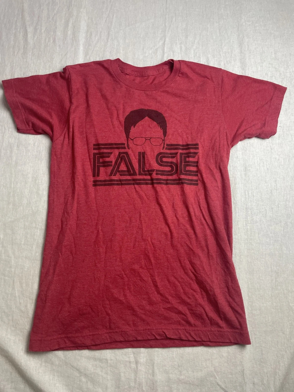 The Office Dwight Schrute False Red Mens S Geek Gorpcore Short Sleeve T-Shirt