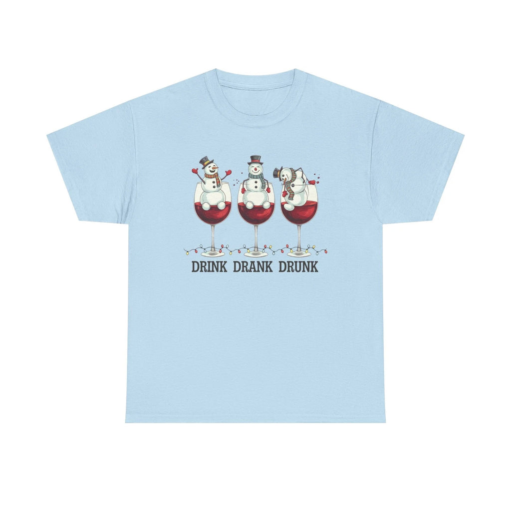 Drink Drank Drunk Christmas Shirt Funny Wine Snowman Tee Holiday Humor Gift