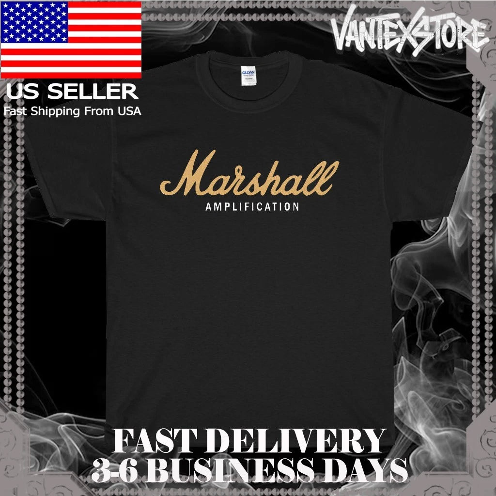 NEW SHIRT MARSHALL AMPLIFICATION LOGO MEN'S T-SHIRT FUNNY AMERICAN SIZE S-5XL