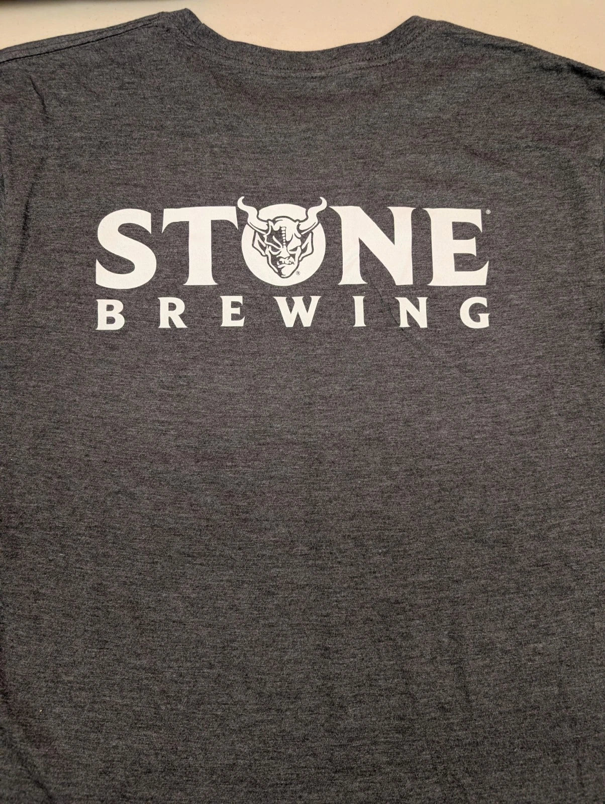 Stone Brewing Long Sleeve T Shirt Medium Men's NWT Black Charcoal 52/48 Blend