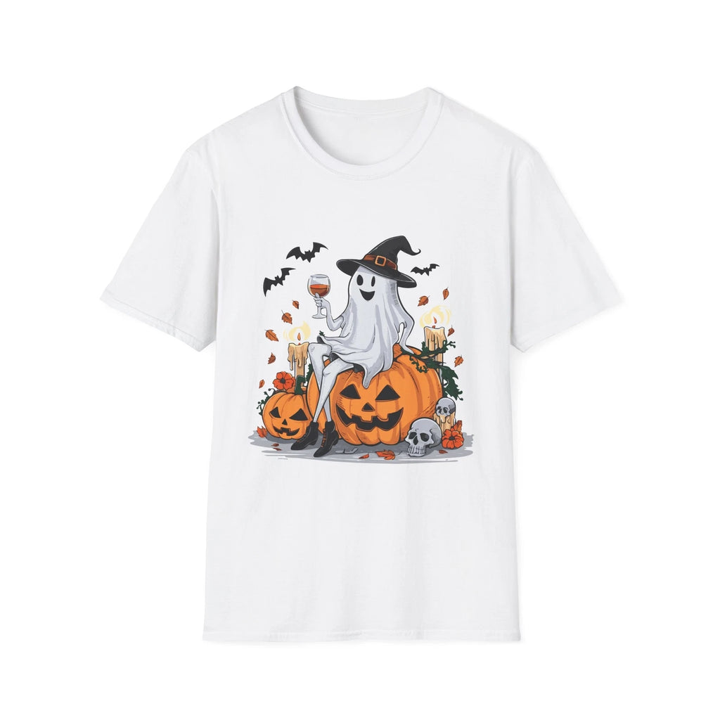 Drinking Ghost Shirt | Halloween Ghost With Wine Gift
